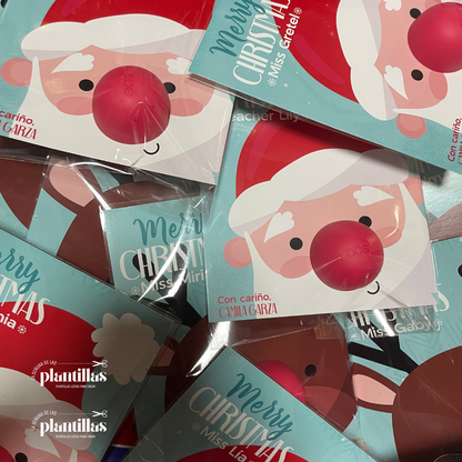 Tarjetas navideñas imprimibles para bálsamo labial o chocolate — La Señora de las Plantillas