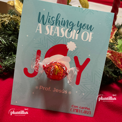 Tarjetas Navideñas  para Bálsamo Labial EOS o Chocolate - Editables en Canva