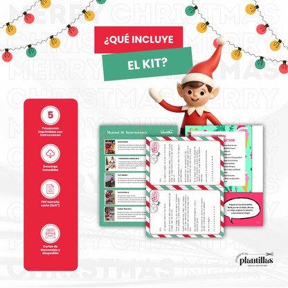 Kit de Emergencia Imprimible “Con 5 Travesuras del Elfo"