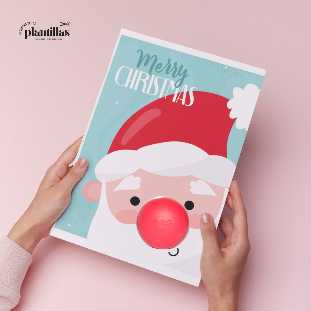 Tarjetas navideñas imprimibles para bálsamo labial o chocolate — La Señora de las Plantillas
