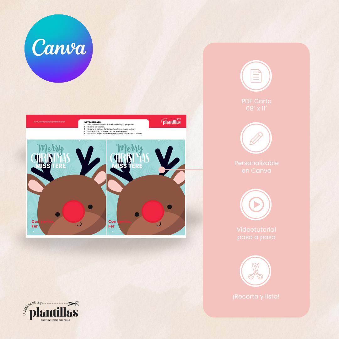 Tarjetas Navideñas  para Bálsamo Labial EOS o Chocolate - Editables en Canva