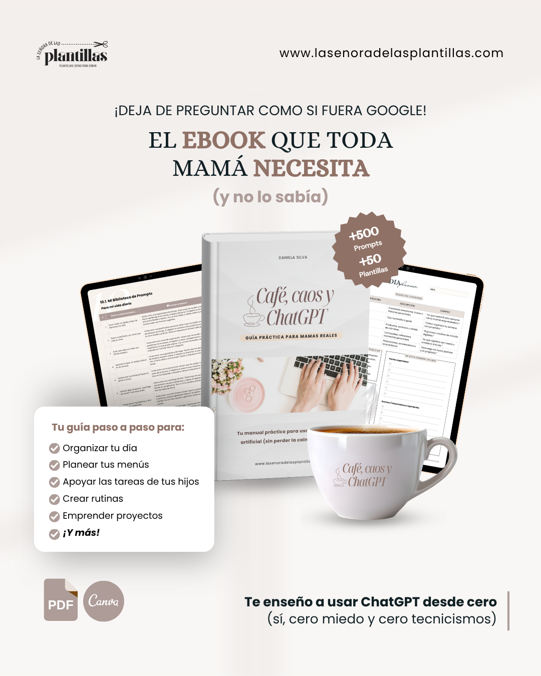 Ebook: Café, Caos y ChatGPT (ChatGPT para mamás)