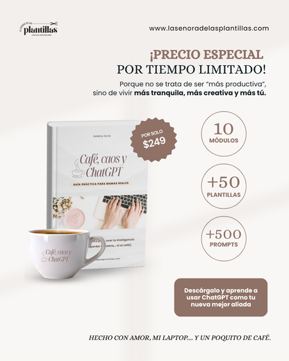 Ebook: Café, Caos y ChatGPT (ChatGPT para mamás)