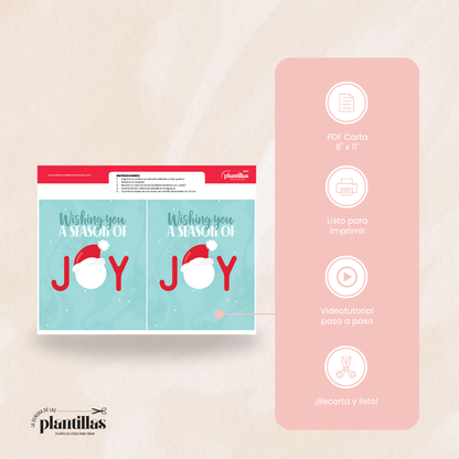 Tarjetas navideñas imprimibles para bálsamo labial o chocolate — La Señora de las Plantillas