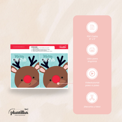 Tarjetas navideñas imprimibles para bálsamo labial o chocolate — La Señora de las Plantillas