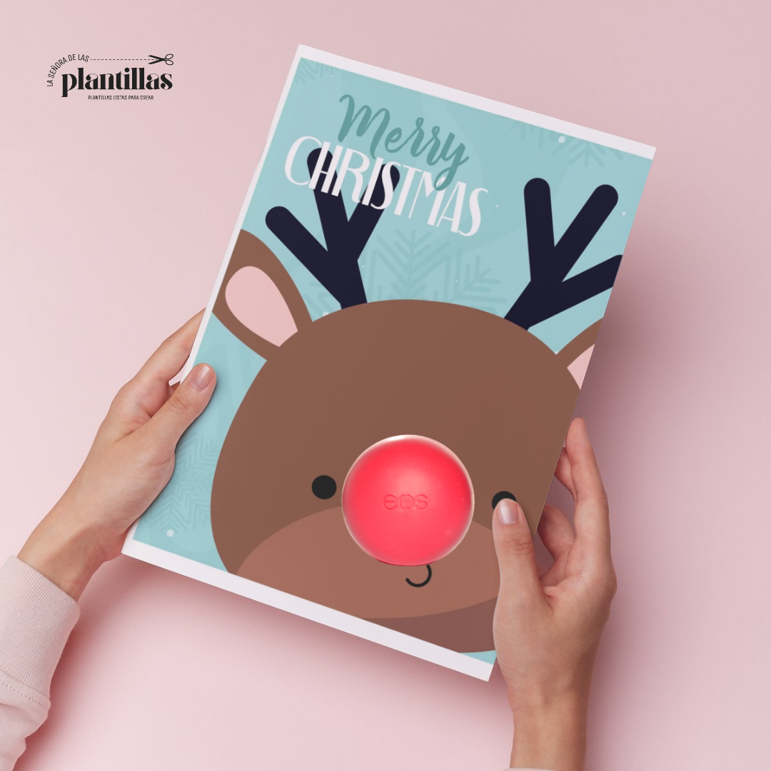 Tarjetas navideñas imprimibles para bálsamo labial o chocolate — La Señora de las Plantillas