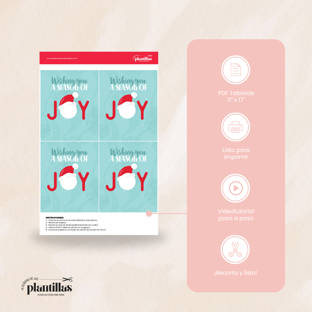 Tarjetas navideñas imprimibles para bálsamo labial o chocolate — La Señora de las Plantillas